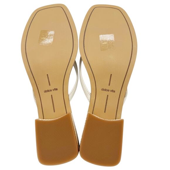 Dolce Vita Barty Thong Flip Flop Sandals in Ivory Leather Shoes Size US 9.5 - Picture 9 of 11